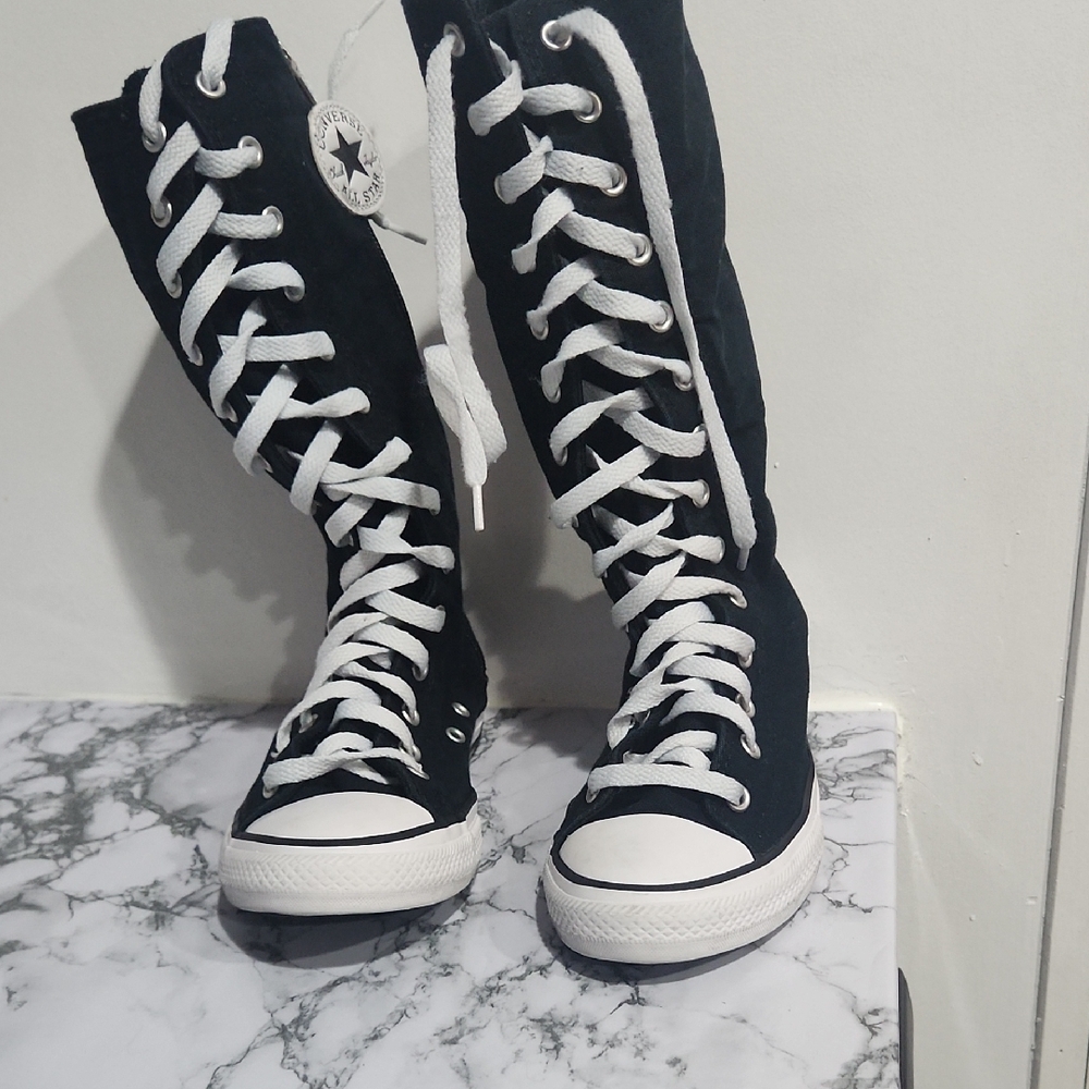 Black and White High-Top Sneakers